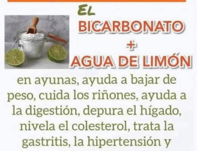 Bicarbonato de sodio con limon