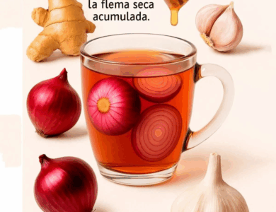 Té expectorante de jengibre, cúrcuma, ajo, cebolla morada y miel