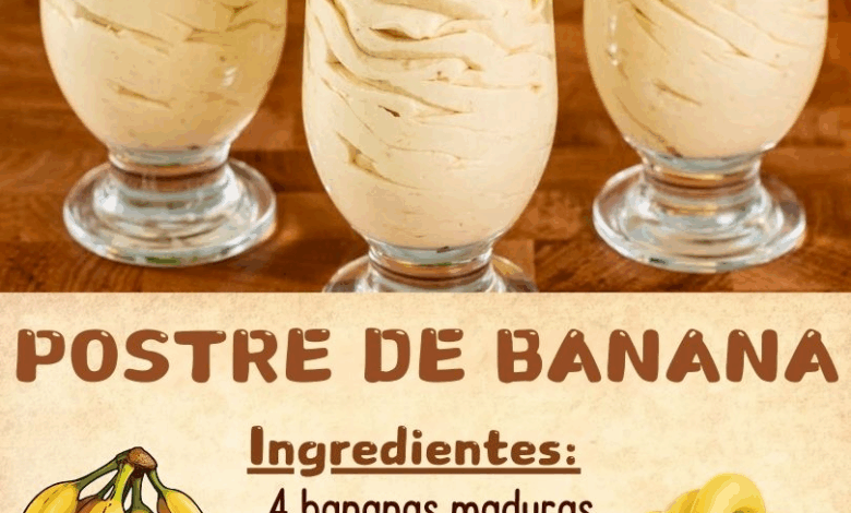Postre Cremoso de Banana: ¡Dulzura y Textura en Cada Bocado!