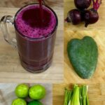 Batido natural de nopal, remolacha, limón y apio Batido natural de nopal, remolacha, limón y apio