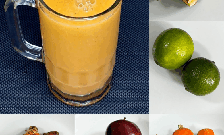 Bebida Natural de Manzana, Zanahoria y Cúrcuma: Vitalidad y Bienestar a los 50