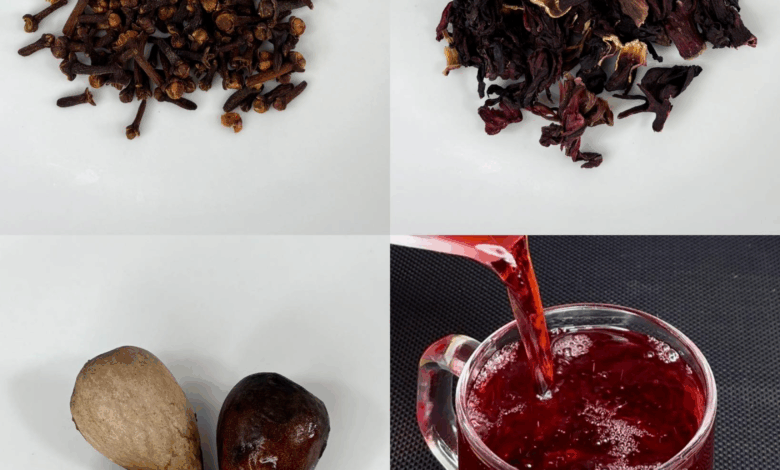 Infusión natural de semilla de aguacate con jamaica y clavos
