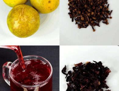 Infusión de flor de Jamaica, naranja y clavo Infusión de flor de Jamaica, naranja y clavo