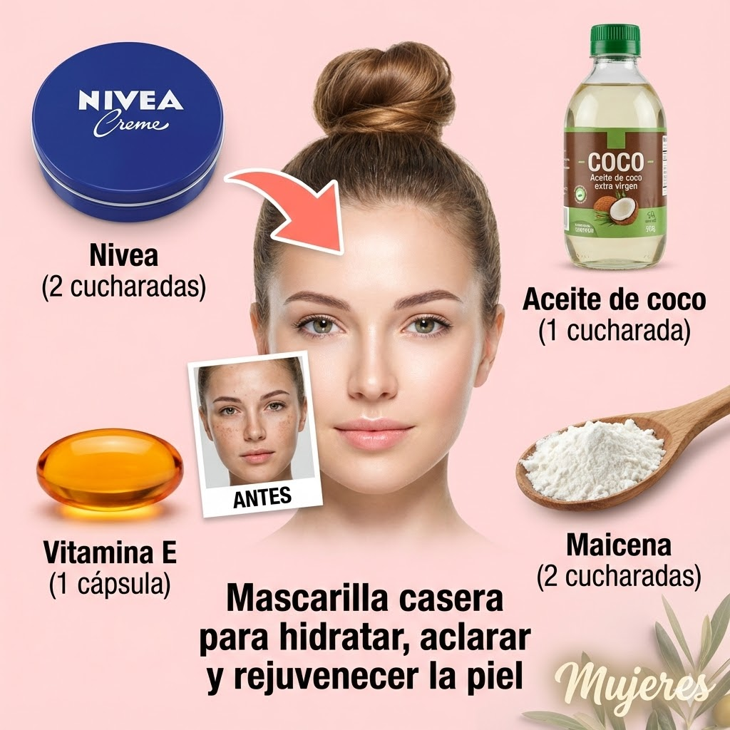 Mascarilla Casera con Nivea, Aceite de Coco, Maicena y Vitamina E: El Secreto de Juventud en tu Hogar Mascarilla Casera con Nivea, Aceite de Coco, Maicena y Vitamina E: El Secreto de Juventud en tu Hogar