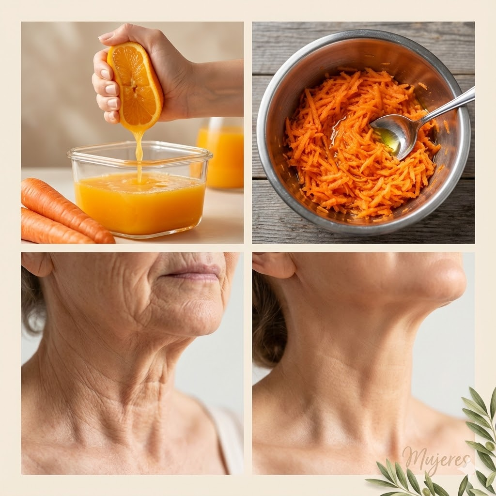 Mascarilla de Zanahoria para Reafirmar el Cuello y Eliminar Arrugas de Forma Natural