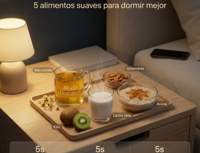Ritual de noche en 15 segundos: 5 alimentos suaves para dormir mejor y relajarte (sin drama)