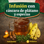 Infusión tradicional con cáscara de plátano y especias