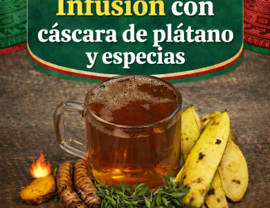 Infusión tradicional con cáscara de plátano y especias