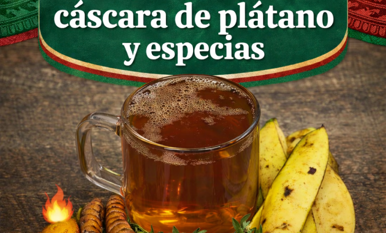 Infusión tradicional con cáscara de plátano y especias
