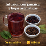 Infusión tradicional con jamaica y hojas aromáticas