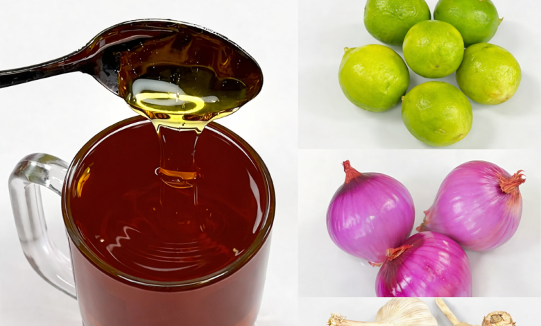 Infusión tradicional con cebolla, limón y especias