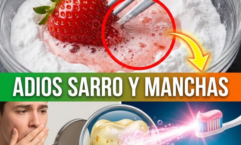 ¡Adiós a la Sonrisa de “Elote”! Blanquea tus Dientes y Elimina el Sarro con este Truco Casero de Fresa y Bicarbonato