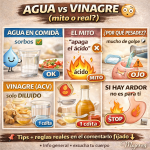 Agua vs. Vinagre de Manzana: lo que sí pasa